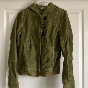 Hooded corduroy jacket